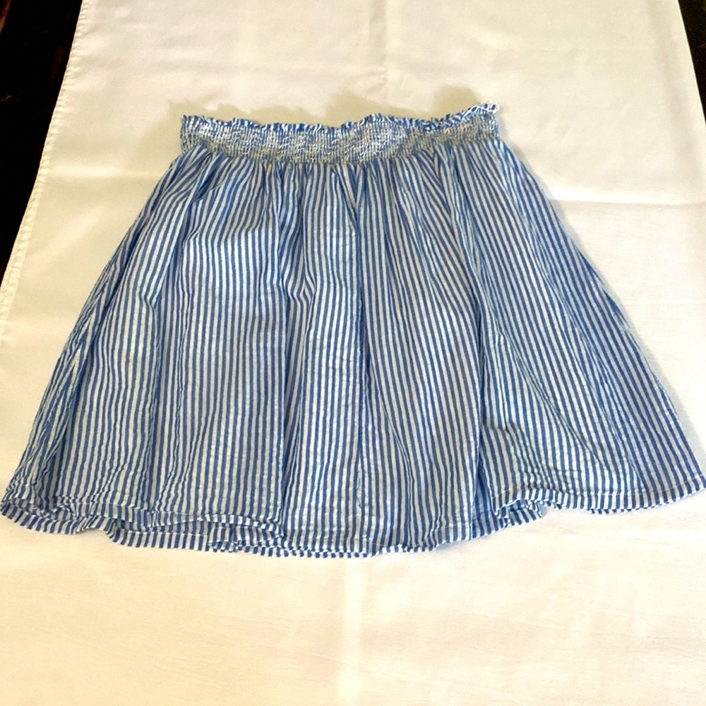 Old Navy Blue Striped Cotton Skater Skirt